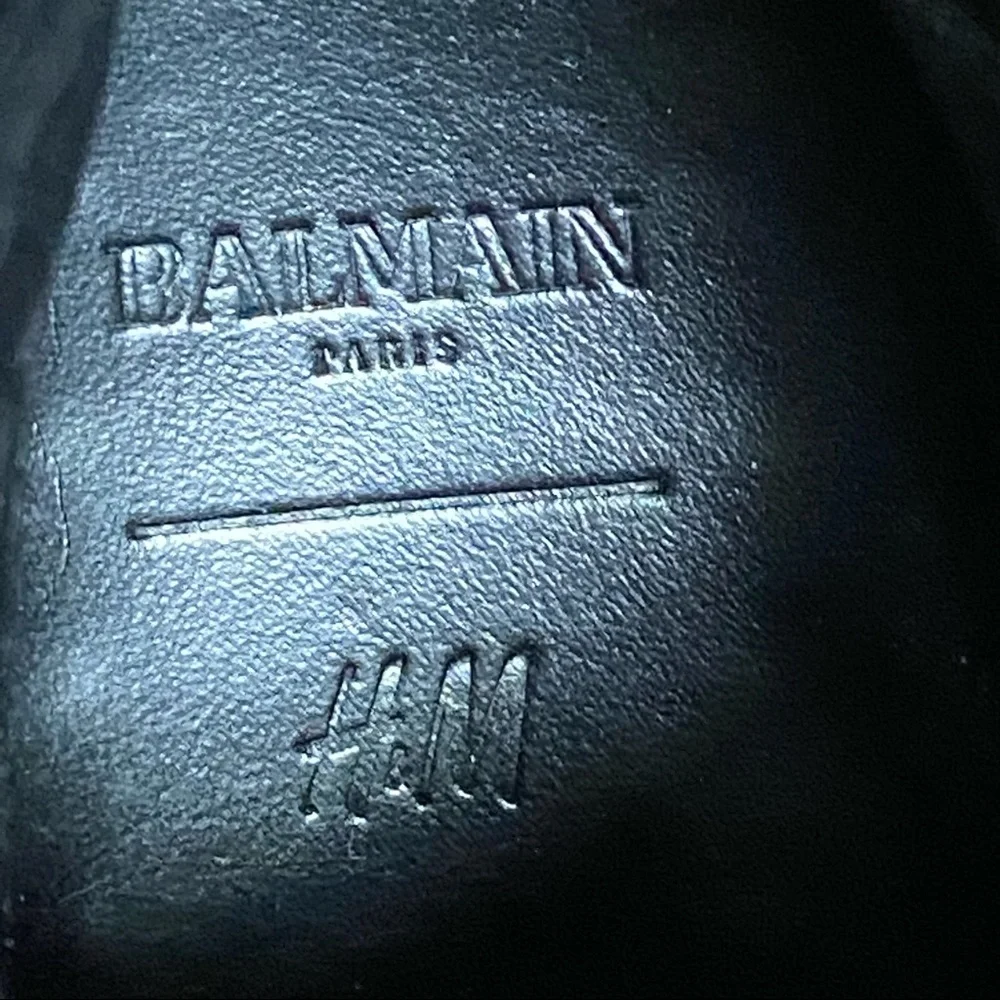 Balmain Paris H&M Combat Ankle Leather Boots Sz 9 - Picture 9 of 11